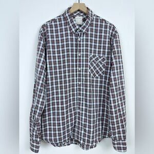 Billy Reid Plaid Button Down Shirt 100% Cotton XXL